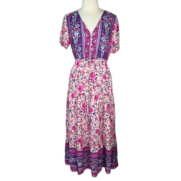Zaful Womens Maxi Dress Pink Purple Size Large New - Picture 1 of 9